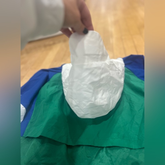 Adidas Green and Blue Windbreaker Jacket with a Hood - Picture 9 of 11